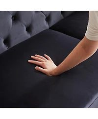 Streamdale Furniture Velvet 3+3 Seater Sofa with Wood Frame & Metal Feet