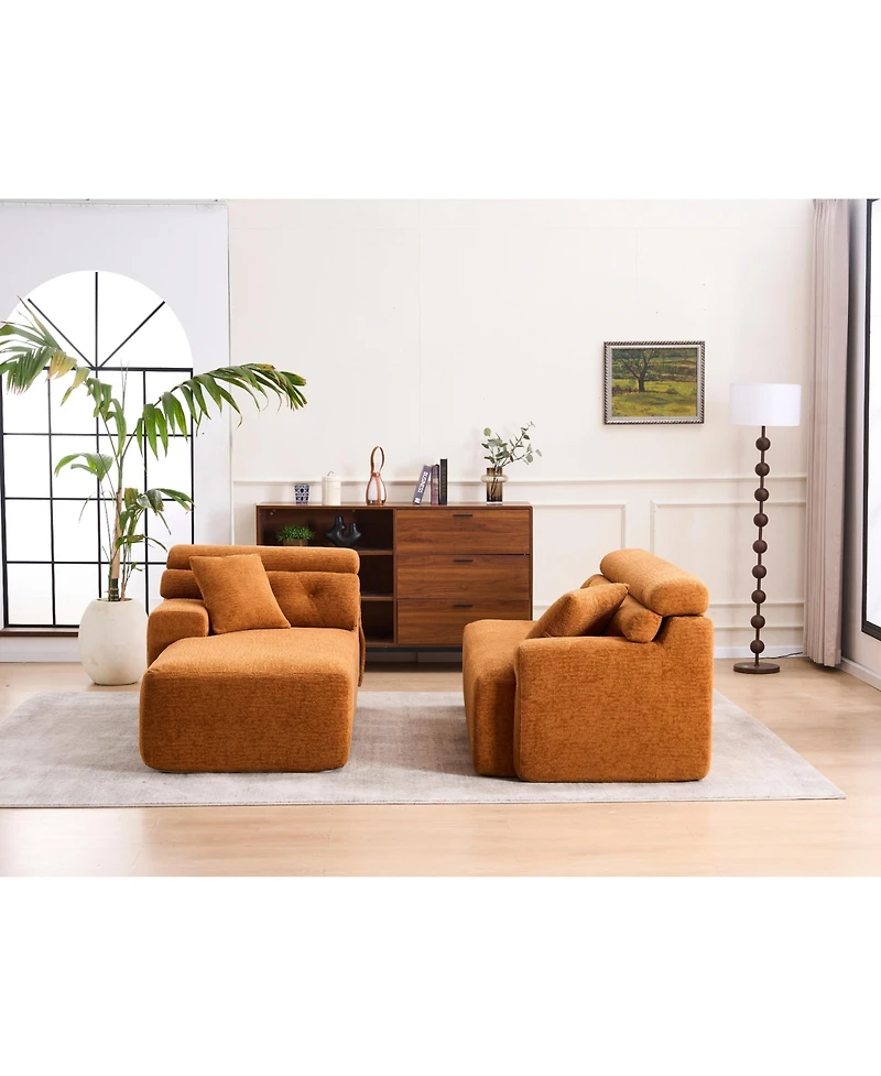 Streamdale Orange Convertible Sectional Sofa, 86"L