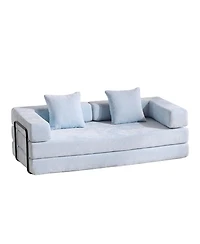 Streamdale Furniture Convertible Floor Sofa Bed with Pillow & Armrest