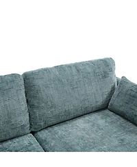 Streamdale Furniture Modern Chenille 2-Seater Sofa w/ Led, Usb & Storage