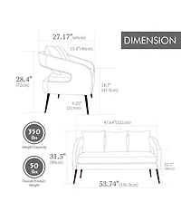 Streamdale Furniture Velvet Living Room Set- Loveseat & 2 Accent Chairs