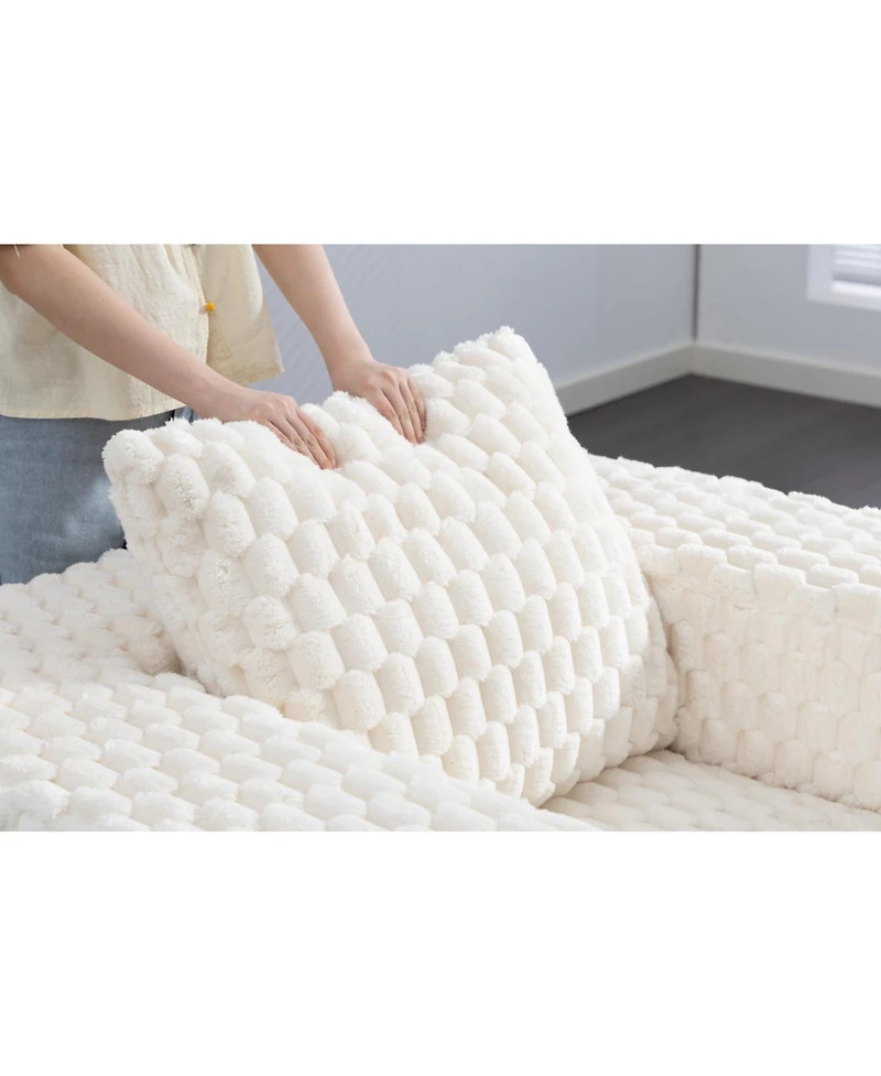 Streamdale Furniture Corduroy compression sofa with Ottoman