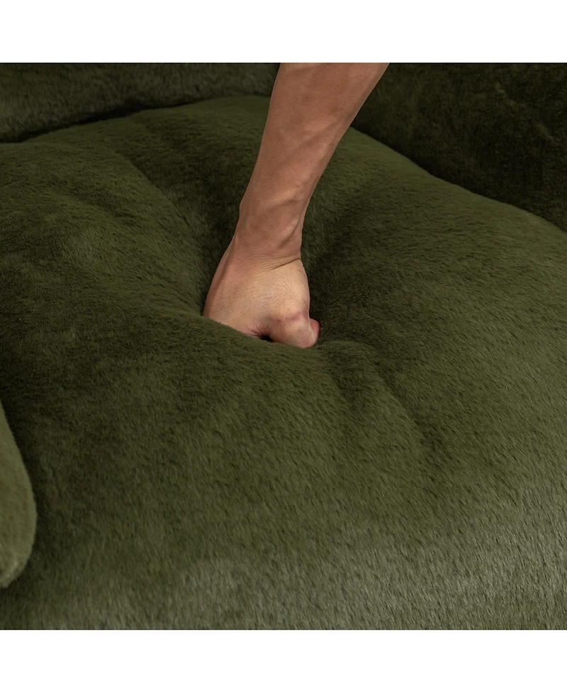 Streamdale Furniture Comfy Green Faux Fur Bean Bag Chair Sofa