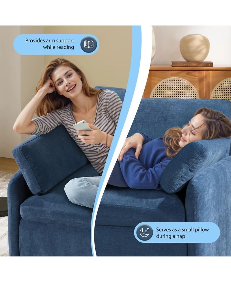 Streamdale Furniture Streamdale Oversized Chenille Sofa Chair - Wide Deep Seat