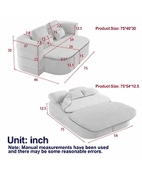 Streamdale 75" Foldable Sofa Bed with Blanket