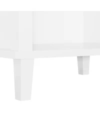 Streamdale Furniture Wooden Nightstand - Gray/Silver Handle