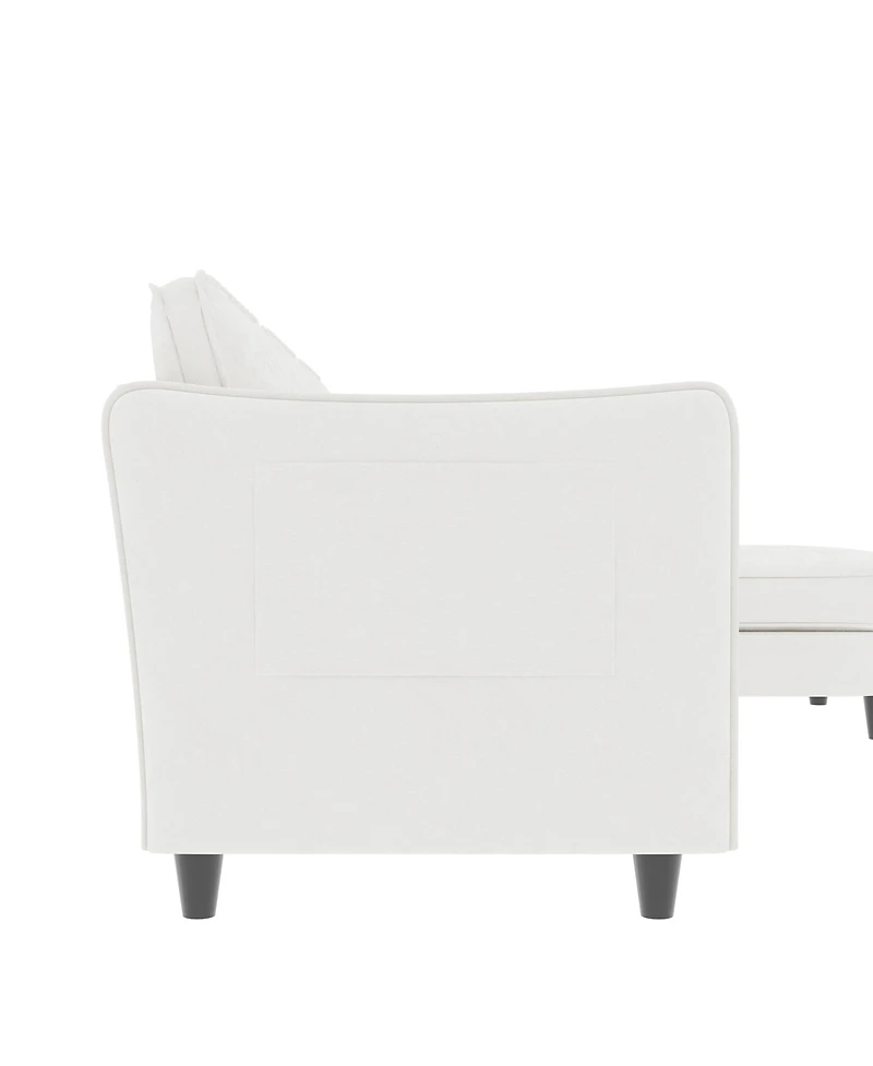 Streamdale Furniture Streamdale 107.8" 3 Seater L-Shaped Sofa Couch with Ottoman & Pockets