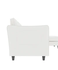 Streamdale Furniture Streamdale 107.8" 3 Seater L-Shaped Sofa Couch with Ottoman & Pockets