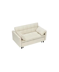 Streamdale Furniture Modern Velvet Sleeper Sofa with Pillows & Pockets