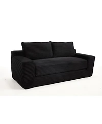 Streamdale Furniture Memory Foam L-Shaped Corduroy Sofa - Convertible, Compact Couch (Black)