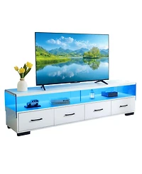 Streamdale Furniture White 4-Drawer Tv Stand - Up to 80" TVs