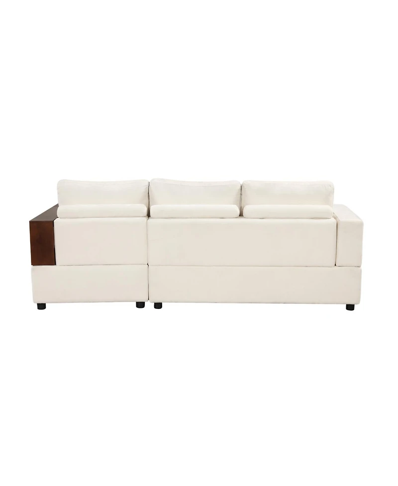 Streamdale Furniture 87.4" Sectional Sofa Couch with Reversible Armrests, Beige