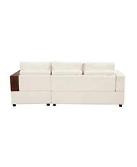 Streamdale Furniture 87.4" Sectional Sofa Couch with Reversible Armrests, Beige