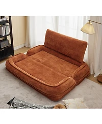 Streamdale Furniture Double Chenille Dog Bed Loveseat - Extra Large Orange Sofa