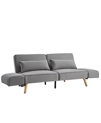 Streamdale Furniture 72.8" Futon Sofa Bed Sleeper Couch Adjustable Armrests Gray
