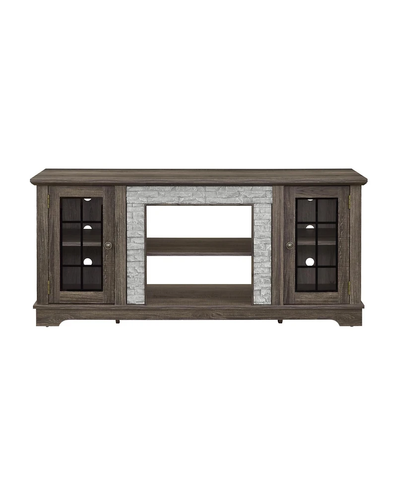 Streamdale Furniture 58" Modern Grey Tv Stand with 2-Door Storage