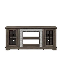 Streamdale Furniture 58" Modern Grey Tv Stand with 2-Door Storage