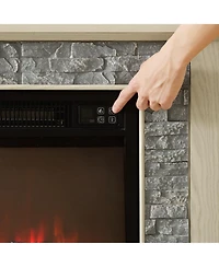 Streamdale Furniture 58" Tv Stand with Fireplace & Storage - White