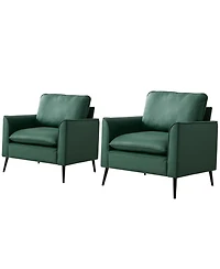 Streamdale Furniture Cat Paw Green Leather Sofa & Chair Set