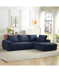 Streamdale Furniture Faux Fur L-Shape Sectional Sofa Sleeper Couch