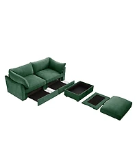 Streamdale Furniture 2-Seat Sofa with Ottoman & Storage