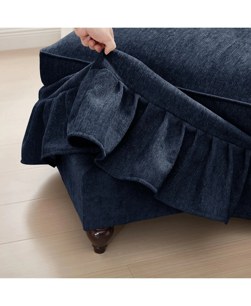 Streamdale Blue Modular Sofa Set with Flared Arms & Removable Skirts