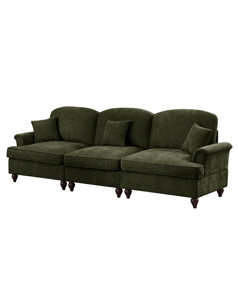 Streamdale Furniture Mid Century Green Chenille -Seater Sofa