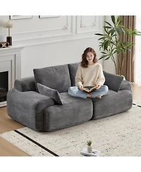 Streamdale Furniture Modern Memory Foam 2-Seater Corduroy Sectional Sofa - Grey
