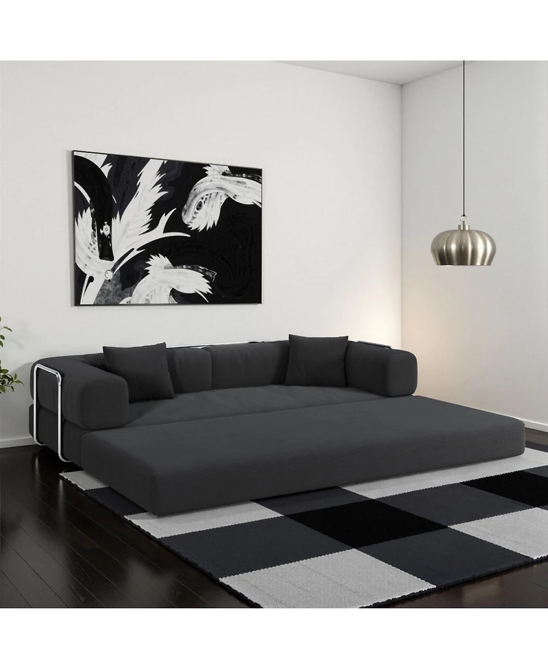 Streamdale Furniture Modular sofa convertible pudding block sofa bed with armrests