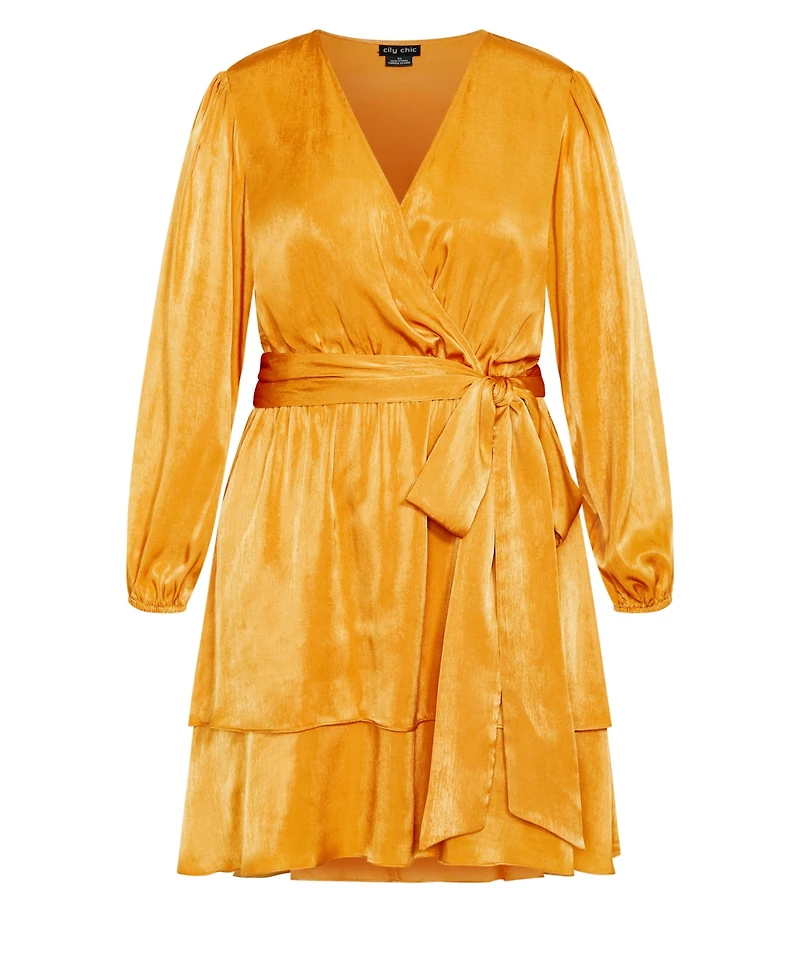 City Chic Women's Twisted Ruffle Dress