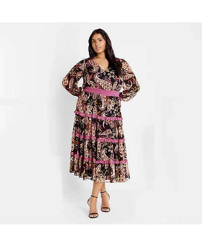 City Chic Plus Gwendolyn Print Dress