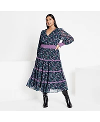 City Chic Women's Gwendolyn Print Dress