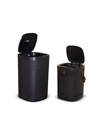 Ninestars 13 Gallons 3.2 Gal Automatic Kitchen Trash Can, 50 Liters Touchless Motion Sensor Trash Can Black Plastic Set