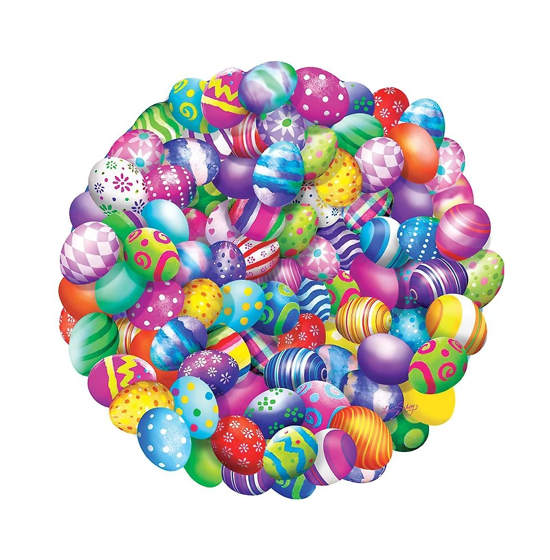 SunsOut Easter Eggs 500 piece Jigsaw Puzzle for Adults Round Easter