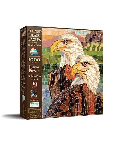 SunsOut Stained Glass Eagles 1000 piece Jigsaw Puzzle for Adults