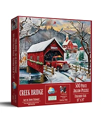SunsOut Creek Bridge 500 piece Jigsaw Puzzle for Adults Christmas