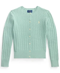 Polo Ralph Lauren Girls' 7-16 Mini-Cable Button Front Cardigan
