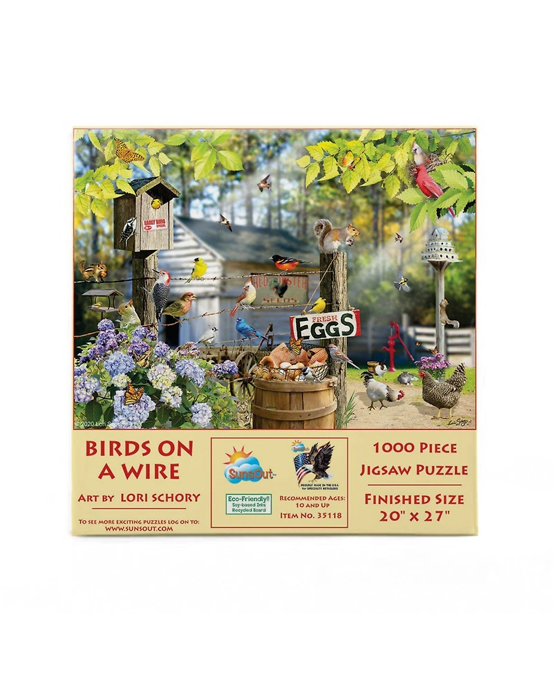 SunsOut Birds on a Wire 1000 piece Jigsaw Puzzle for Adults