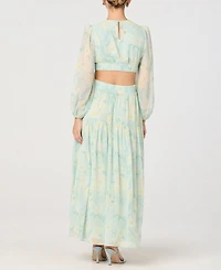 Astr the Label Women's Floral V-Neck Maxi Dress