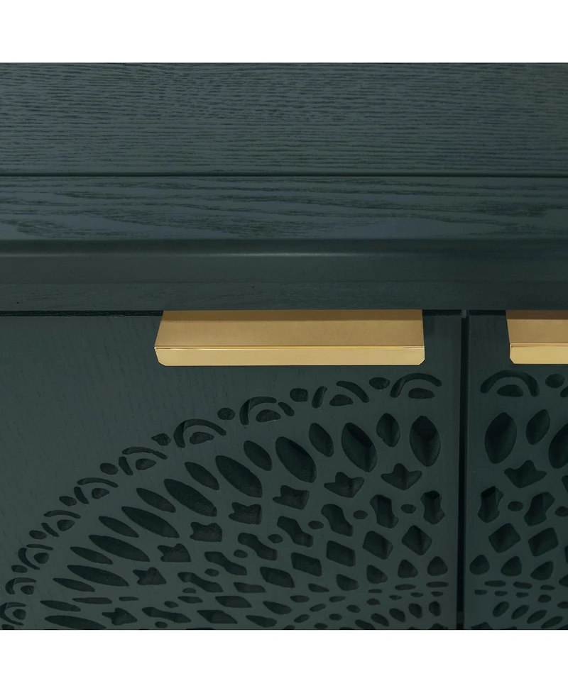 Casainc Hollow-Carved 2 Door Accent Cabinet Sideboard Buffet Storage Cabinet with Adjustable Shelf