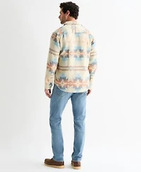 Lucky Brand Mens Jacquard Utility Shirt Henley Pullover Sweater Paired With The Fenwick 410 Athletic Straight Stretch Jean