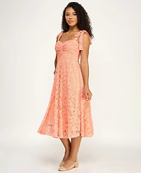 Seni & Cade Women's Twist Front Tie Shoulder Midi Dress