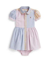 Polo Ralph Lauren Baby Girls' Striped Fun Shirt Dress and Bloomers