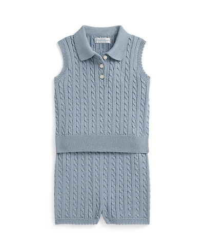 Polo Ralph Lauren Baby Girls' Mini-Cable Sweater and Shorts, 2-Piece Set