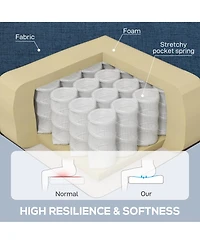 Homcom Button-Tufted Accent Chair with High Wingback