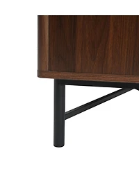 Streamdale Chestnut 4-Door Tv Cabinet - Storage & Adjustable Shelves