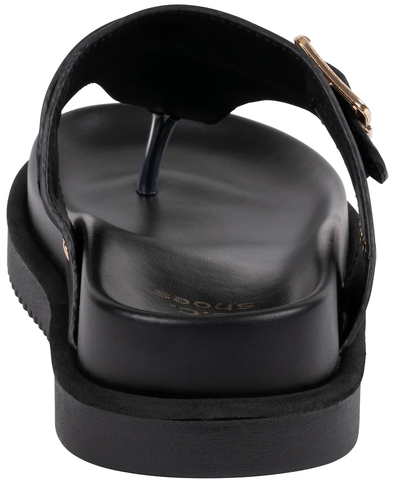 Gc Shoes Women's Buckle Detail Slip-On Flat Sandals