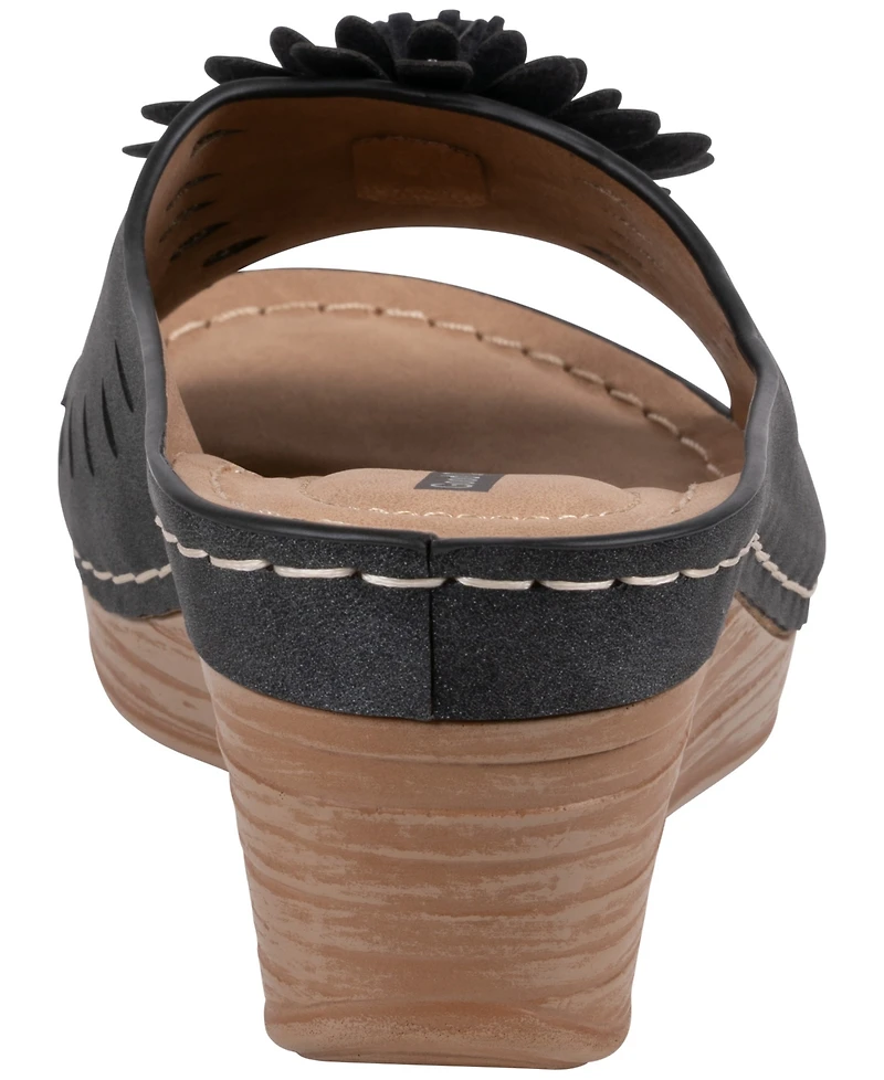 Gc Shoes Women's Round Toe Wedge Heel Sandals