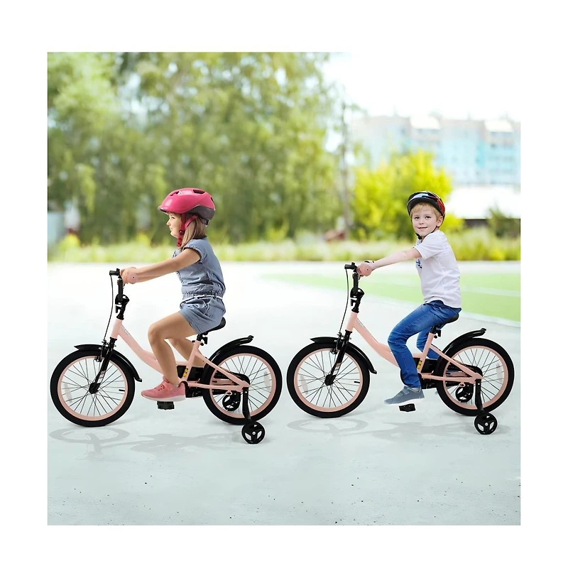 Kids Adjustable Training Bicycle with Dual Brakes and All Terrain Tires