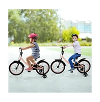 Kids Adjustable Training Bicycle with Dual Brakes and All Terrain Tires